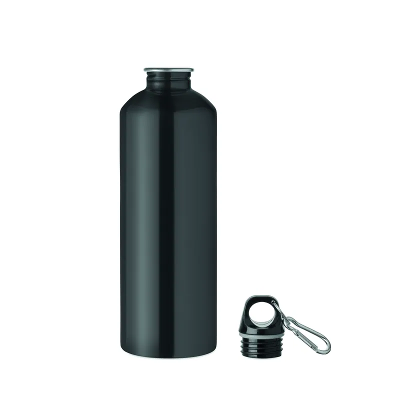 Grecale – Borraccia sportiva in acciaio inox 1 litro, colore Nero, vista lato