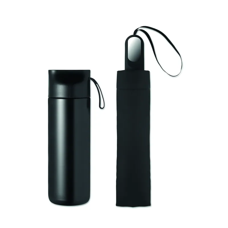 Bergamotto – Set con borraccia in acciaio inox, colore Nero, vista retro