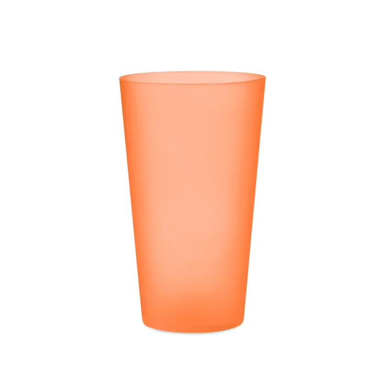 Brezza – Bicchiere riutilizzabile in polipropilene 500 ml, colore Arancio Trasparente, vista fronte