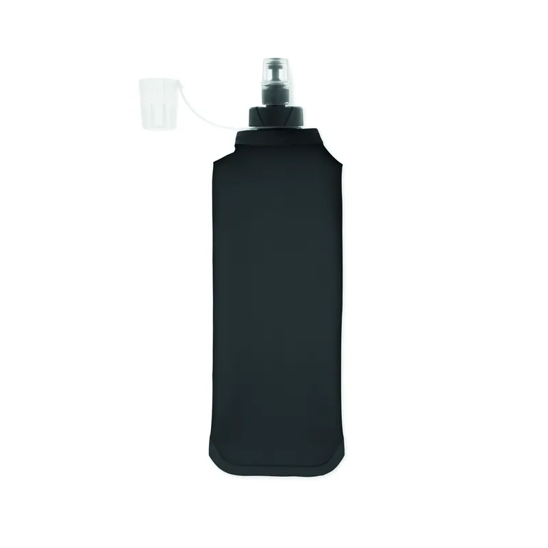Riccio – Borraccia sportiva in PU 500 ml, colore Nero, vista lato