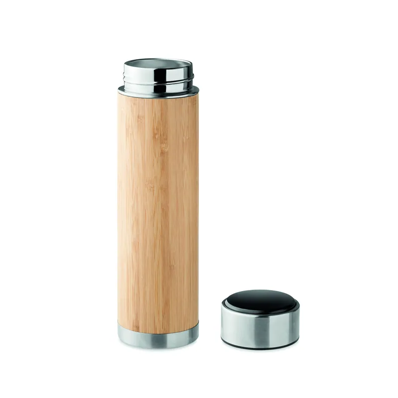 Ontano – Thermos in acciaio inox 480 ml, colore Legno, vista lato