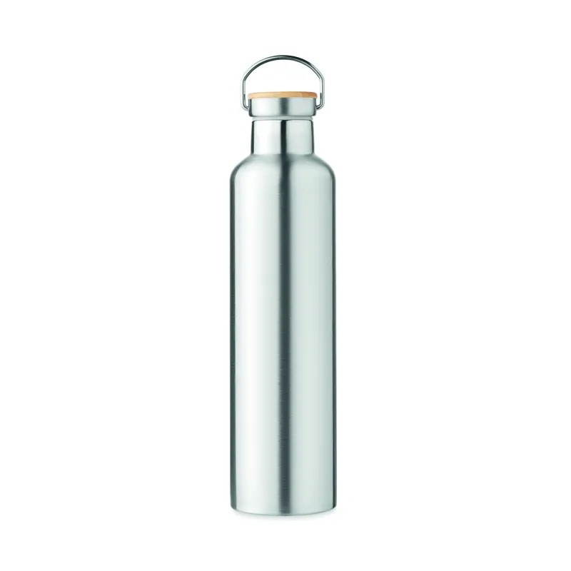 Travertino – Thermos in acciaio inox 1 litro, colore Argento Opaco, vista retro