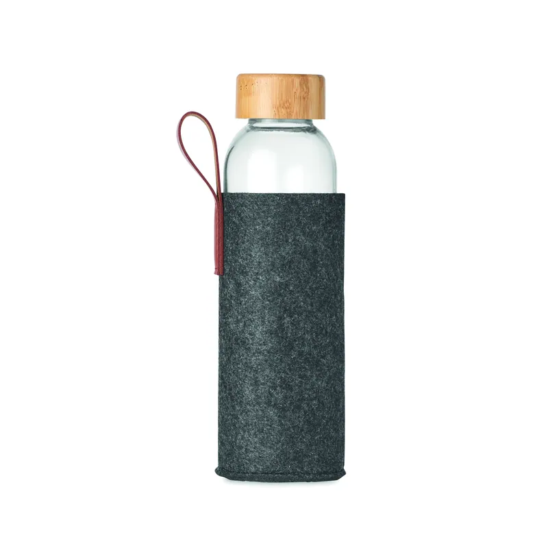 Sorgente – Borraccia in vetro 500 ml, colore Grigio Pietra, vista retro