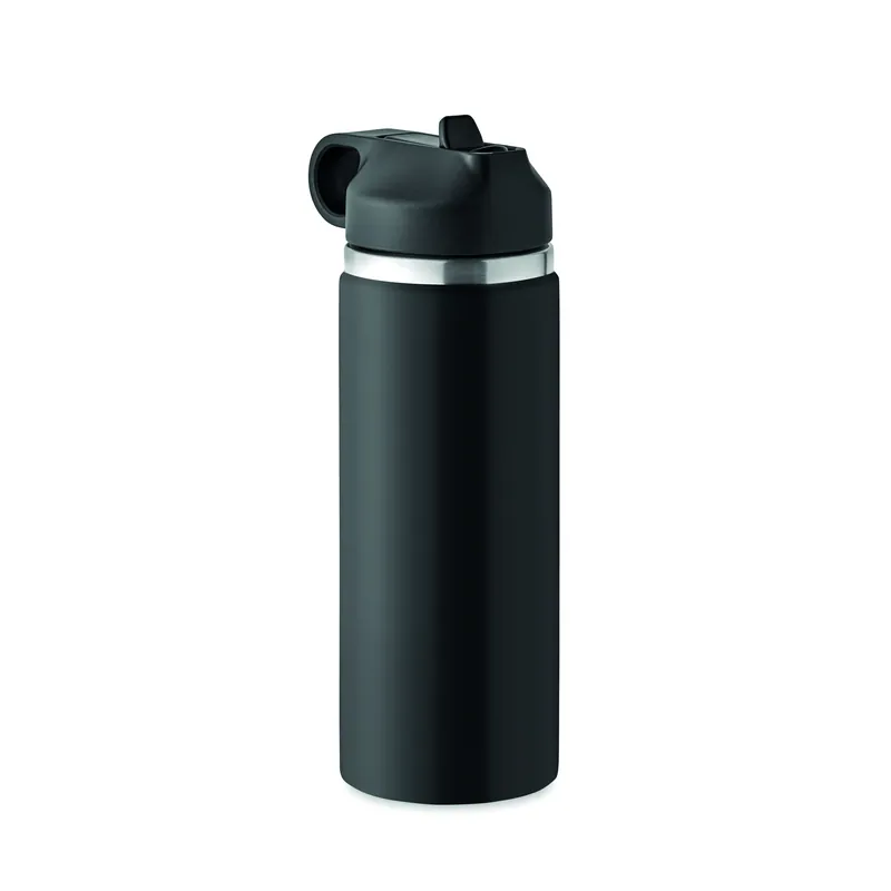 Pomice – Borraccia termica in acciaio inox riciclato 500 ml, colore Nero, vista lato