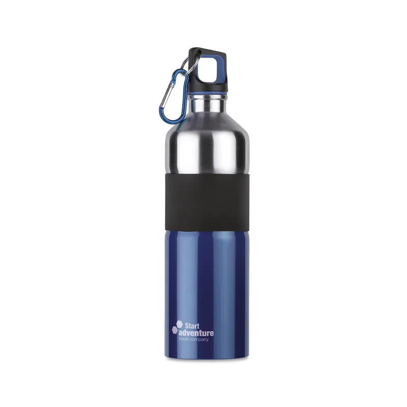 Volpe – Borraccia termica in acciaio inox 750 ml, colore Blu, esempio di stampa