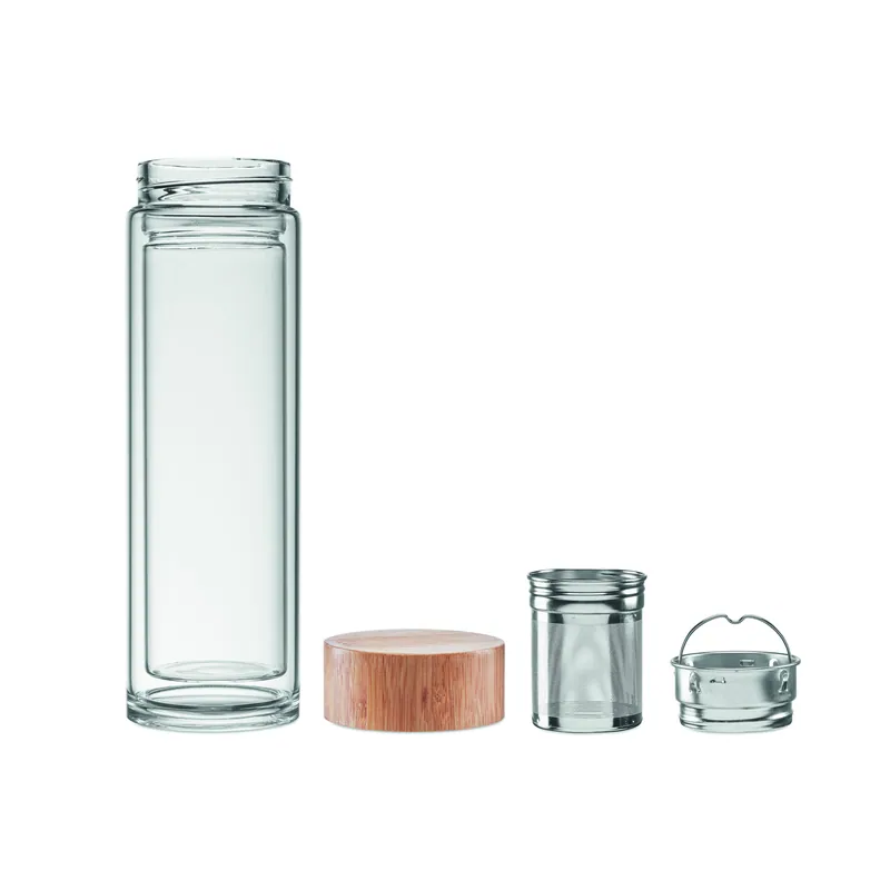 Orizzonte – Borraccia in vetro borosilicato 420 ml, colore Trasparente, vista retro