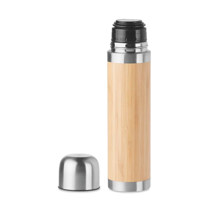 Ghiacciaio – Thermos in acciaio inox 400 ml, colore Legno, vista lato