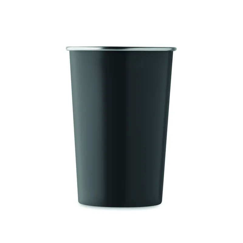 Gelsomino – Tazza da viaggio in acciaio inox riciclato 350 ml, colore Nero, vista lato