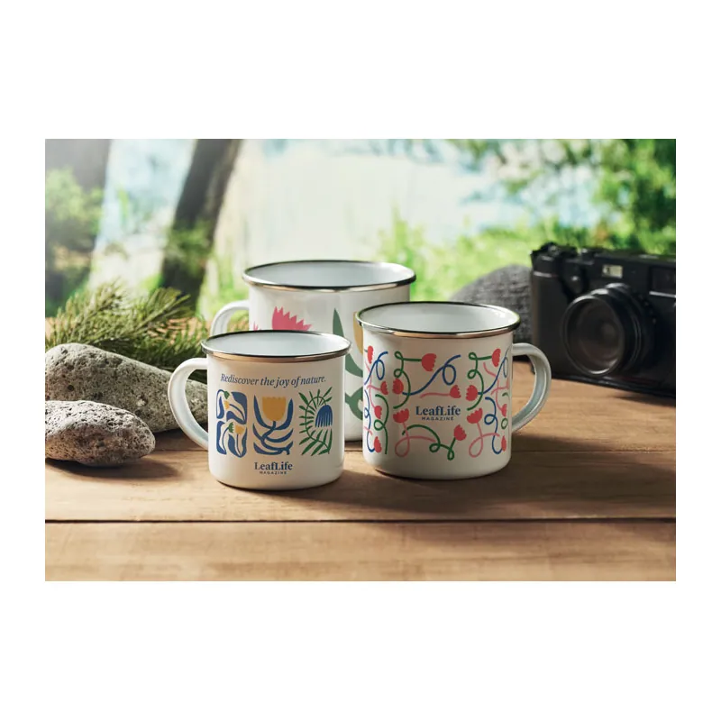 Salsedine – Tazza da viaggio in metallo 200 ml, colore Bianco, esempio di stampa