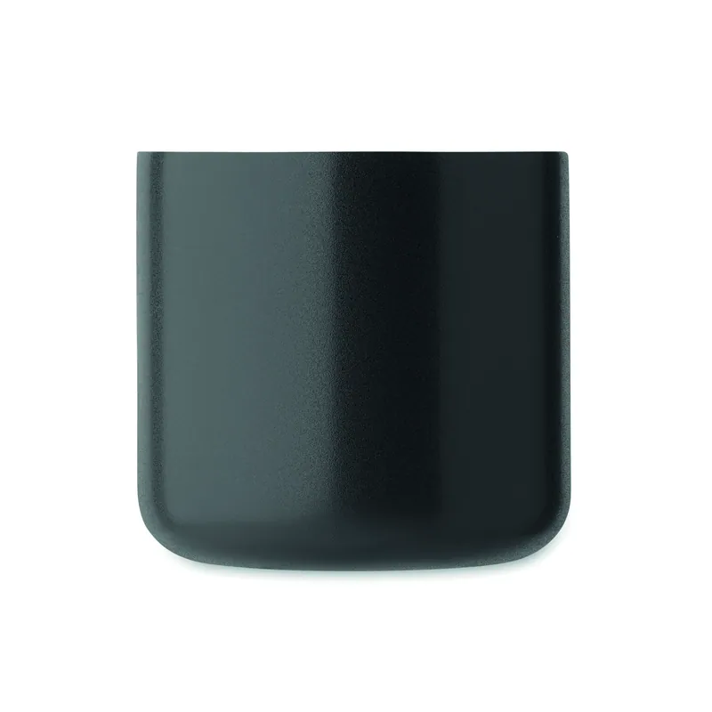 Betulla – Tazza da viaggio in acciaio inox riciclato 350 ml, colore Nero, vista lato