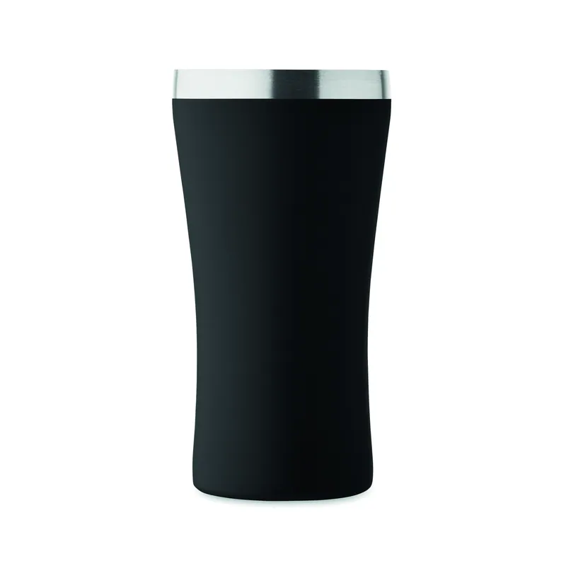 Canneto – Tumbler termico in acciaio inox riciclato 160 ml, colore Nero, vista dall alto
