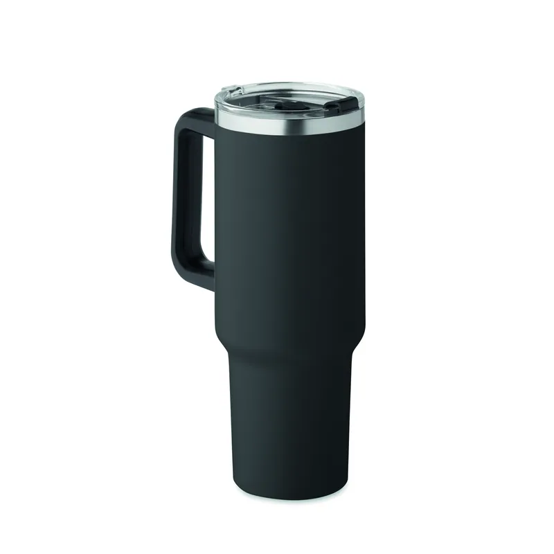 Geyser – Bicchiere riutilizzabile in acciaio inox riciclato 1200 ml, colore Nero, vista lato