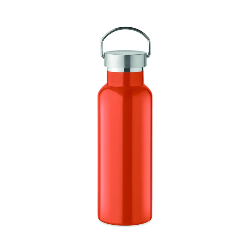 Cipresso – Borraccia termica in acciaio inox riciclato 500 ml, colore Arancio, vista fronte