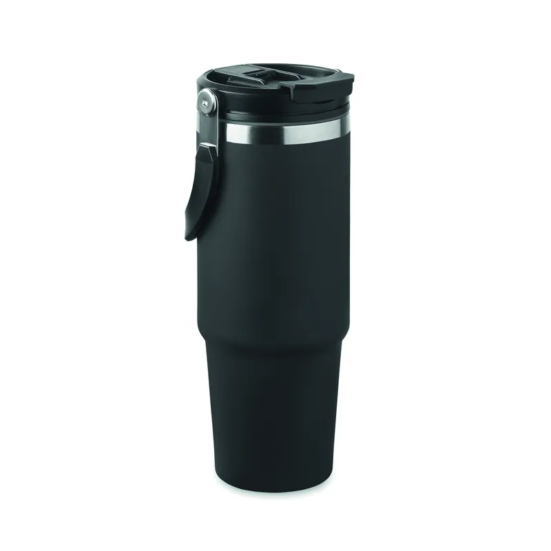 Nebbia – Bicchiere riutilizzabile in acciaio inox riciclato 850 ml, colore Nero, vista lato