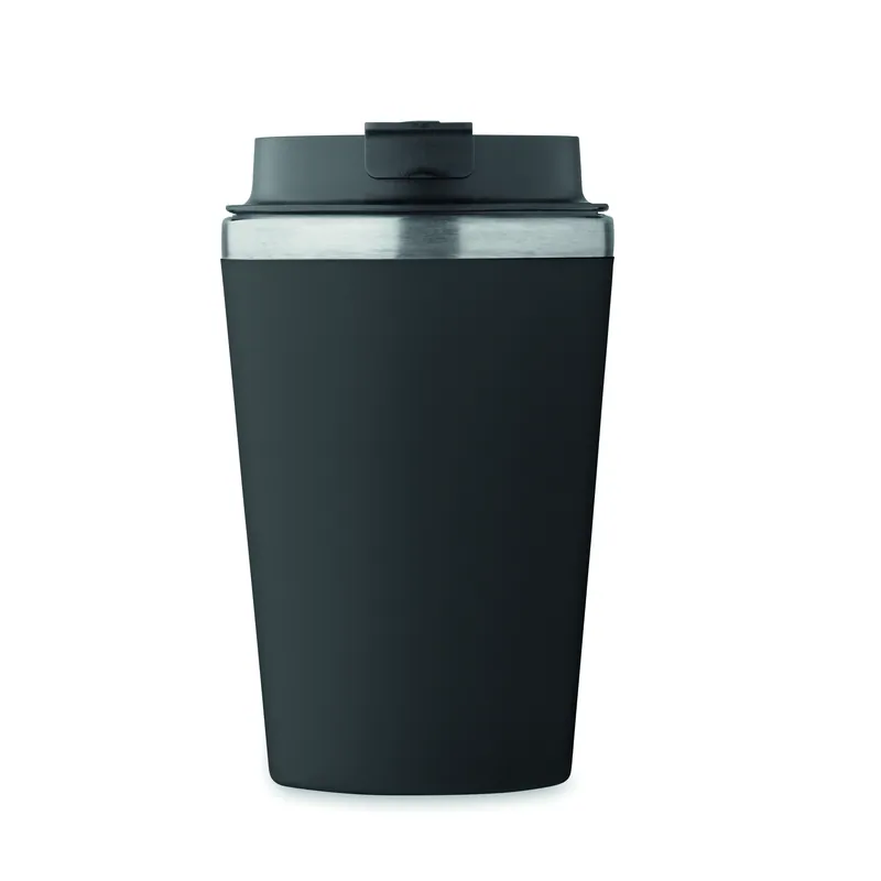 Marmo – Bicchiere riutilizzabile in acciaio inox riciclato 350 ml, colore Nero, vista lato