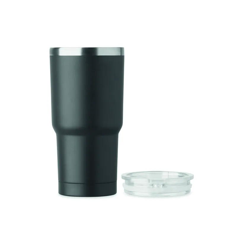 Ambra – Bicchiere riutilizzabile in acciaio inox 550 ml, colore Nero, vista lato
