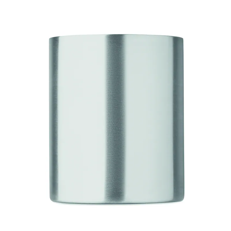 Atollo – Tazza da viaggio in acciaio inox 260 ml, colore Argento Opaco, vista lato