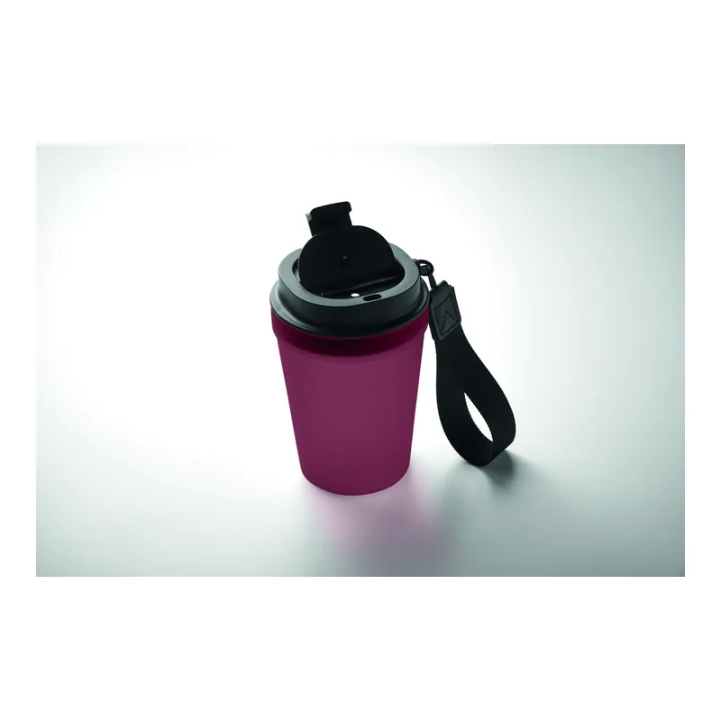 Onda – Bicchiere riutilizzabile in polipropilene 300 ml, colore Borgogna, vista lato
