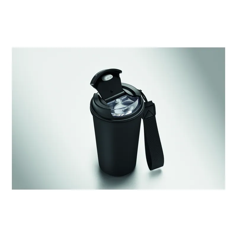 Morena – Bicchiere riutilizzabile in acciaio inox riciclato 400 ml, colore Nero, vista retro