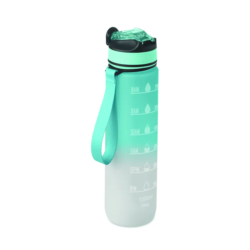 Fiume – Borraccia sportiva in RPET riciclato 1 litro, colore Blu Bambino, vista fronte