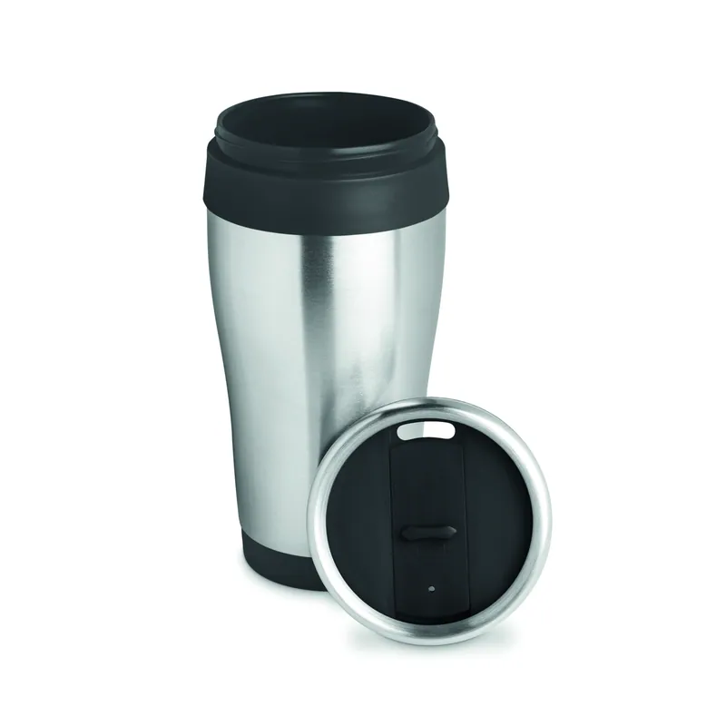 Sole – Tumbler termico in acciaio inox 455 ml, colore Nero, vista aperta