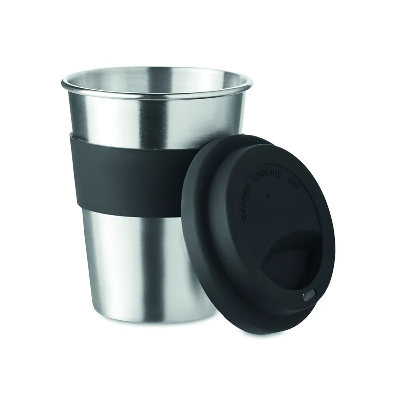 Nautilo – Bicchiere riutilizzabile in acciaio inox 350 ml, colore Nero, vista lato