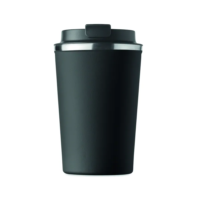 Camoscio – Bicchiere riutilizzabile in acciaio inox 350 ml, colore Nero, vista lato