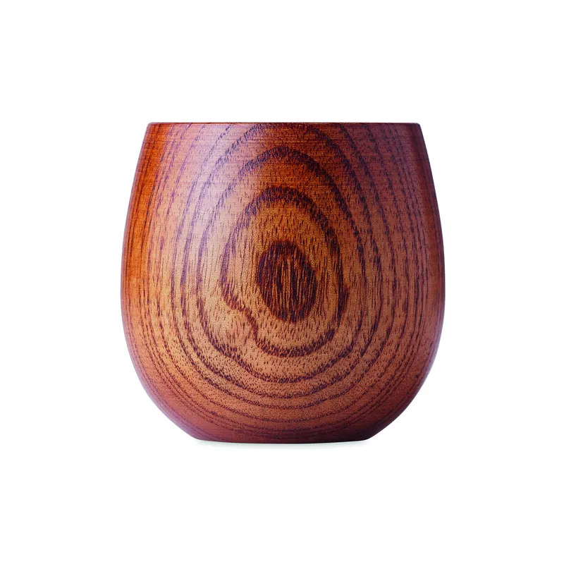 Mandorlo – Tazza da viaggio in legno 250 ml, colore Legno, vista lato