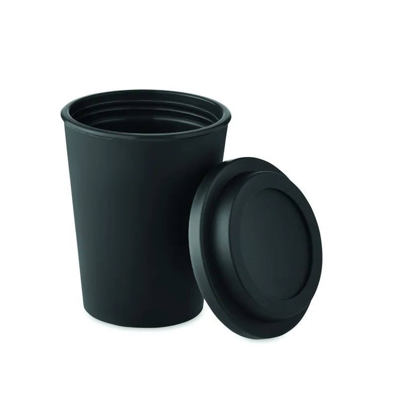 Basalto – Bicchiere riutilizzabile in polipropilene 300 ml, colore Nero, vista lato