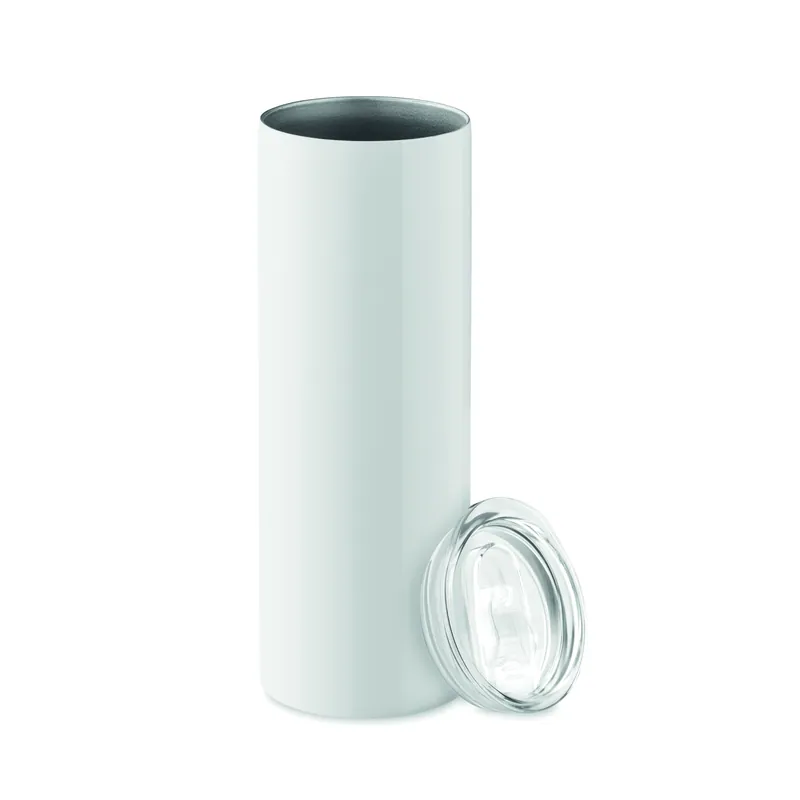 Cielo – Bicchiere riutilizzabile in acciaio inox 590 ml, colore Bianco, vista lato
