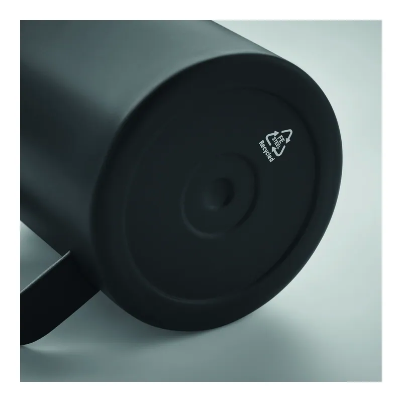 Lontra – Bicchiere riutilizzabile in acciaio inox riciclato 300 ml, colore Nero, vista dall alto