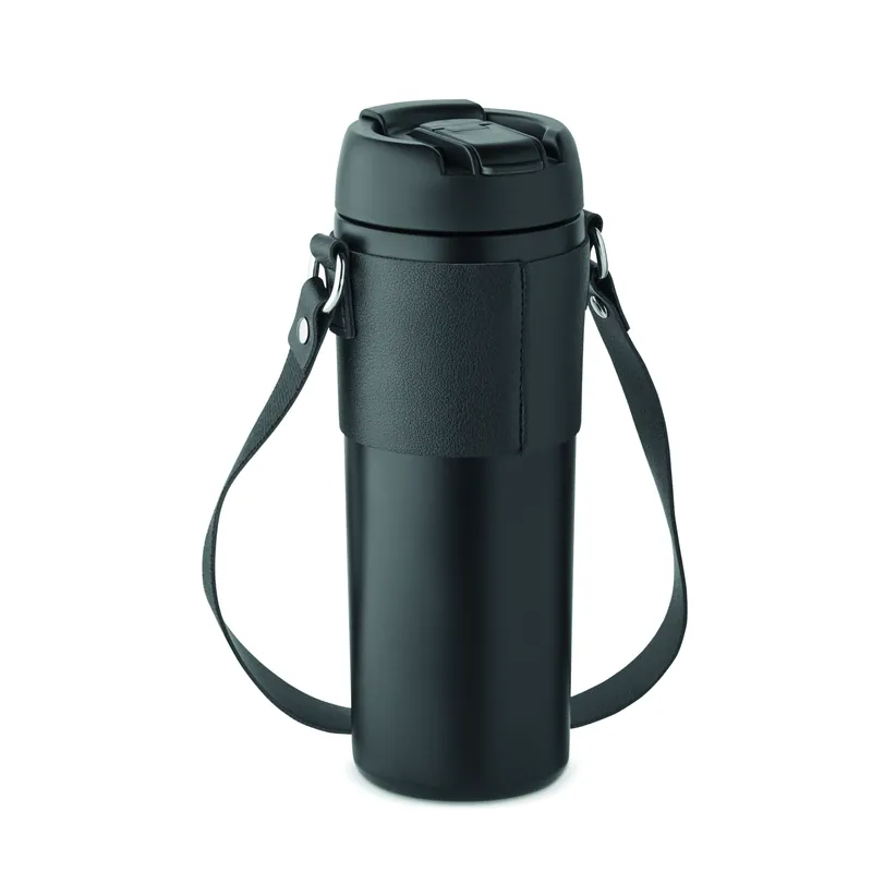 Penisola – Bicchiere riutilizzabile in acciaio inox 700 ml, colore Nero, vista lato