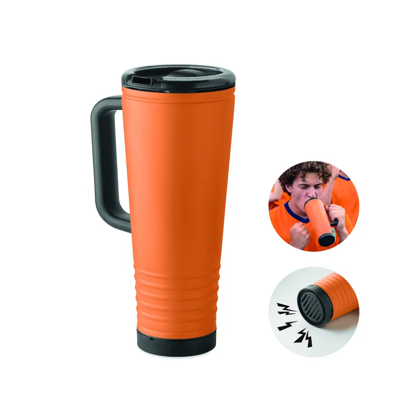 Notturno – Bicchiere riutilizzabile in acciaio inox 700 ml, colore Arancio, vista fronte