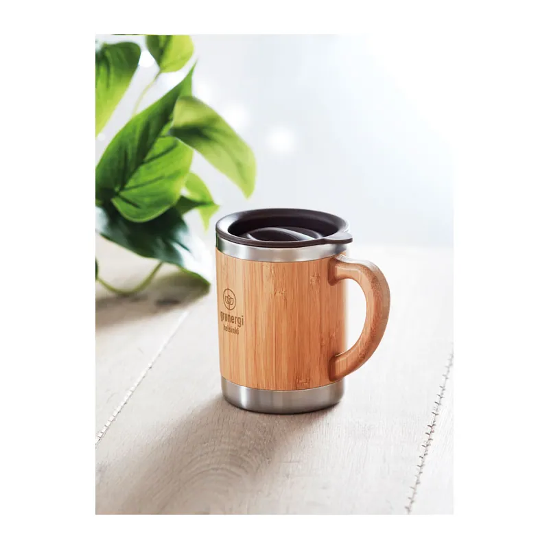 Arcipelago – Tumbler termico in acciaio inox 300 ml, colore Legno, esempio di stampa