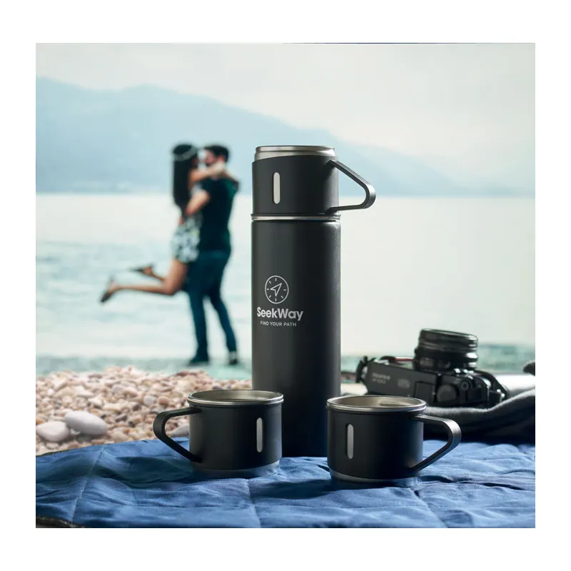 Conchiglia – Thermos in acciaio inox 420 ml, colore Nero, esempio di stampa