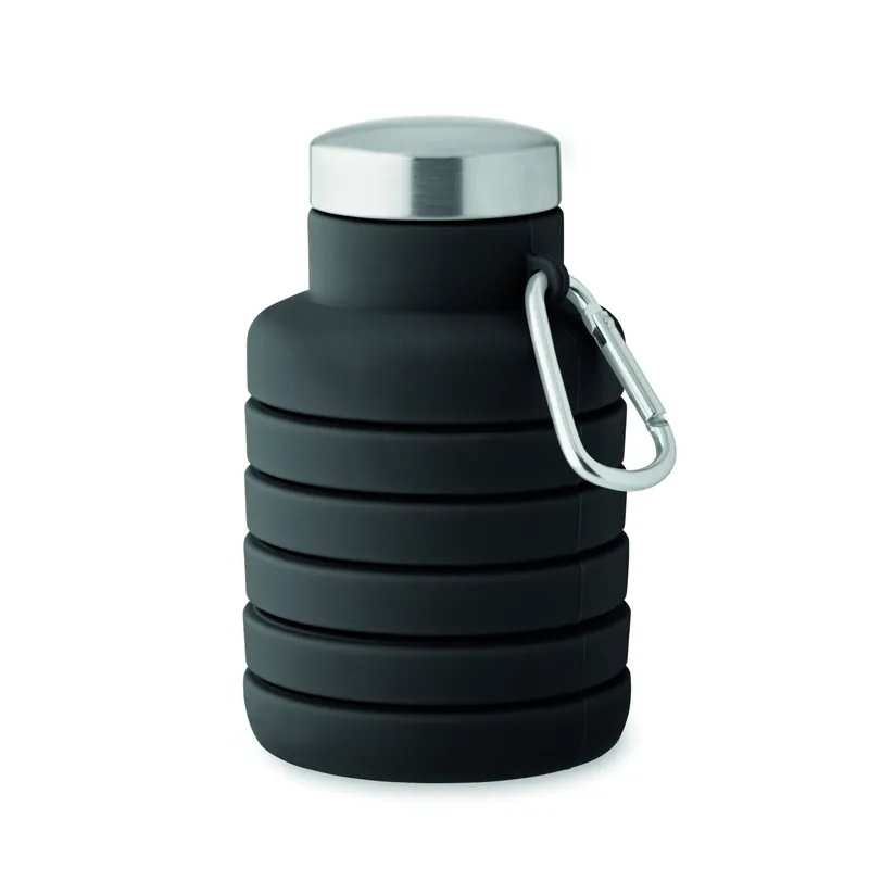 Menta – Borraccia sportiva in silicone 500 ml, colore Nero, vista dall alto