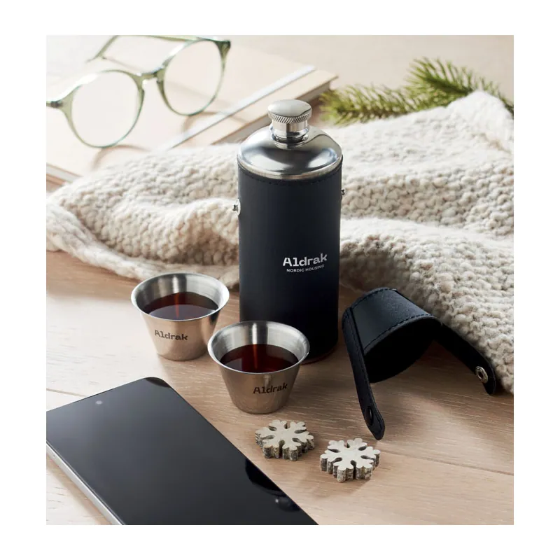 Iris – Thermos in acciaio inox 20 ml, colore Nero, esempio di stampa