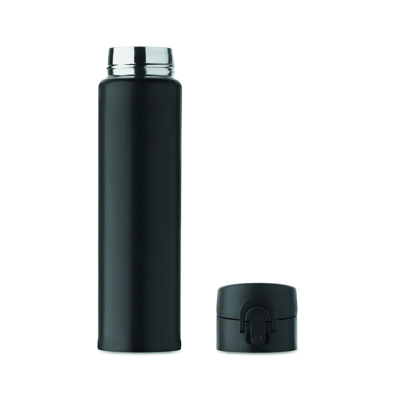 Zenit – Borraccia termica in acciaio inox 300 ml, colore Nero, vista aperta