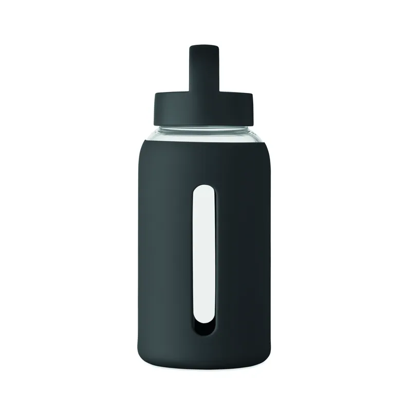 Mirto – Borraccia in vetro 600 ml, colore Nero, vista aperta