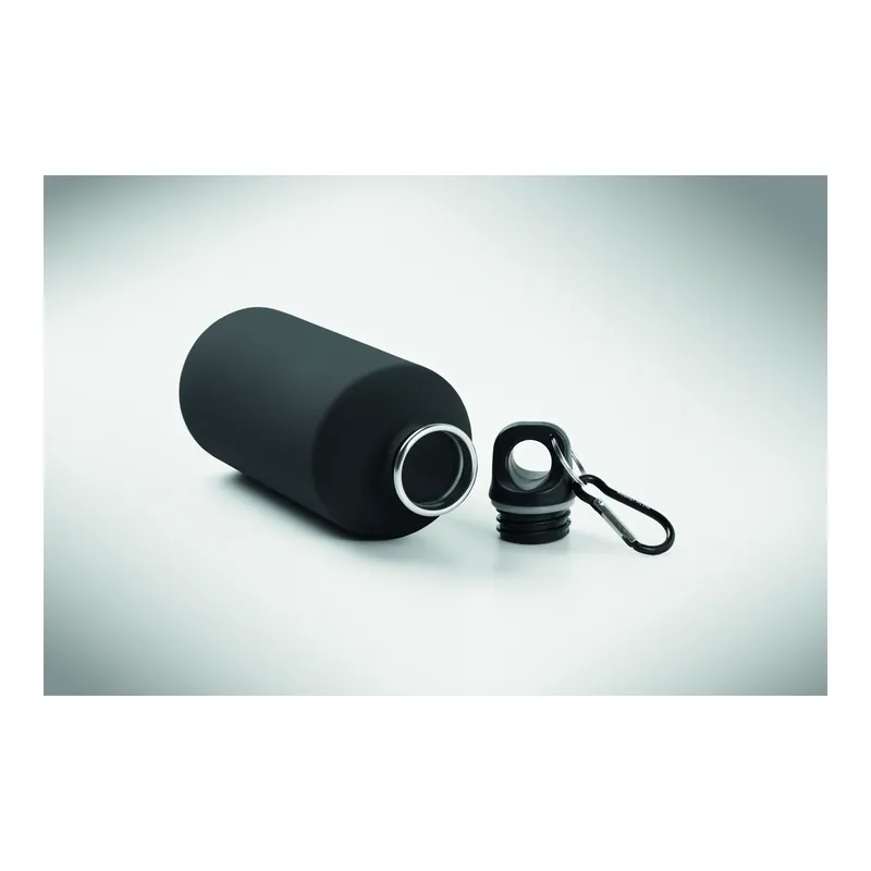Zefiro – Borraccia sportiva in acciaio inox riciclato 500 ml, colore Nero, vista dall alto