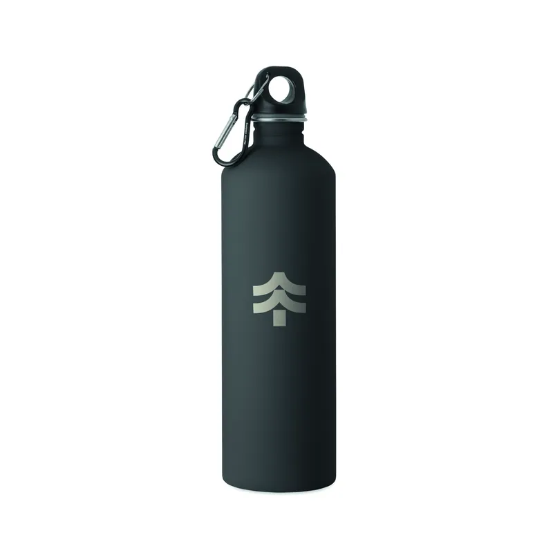Cima – Borraccia sportiva in acciaio inox riciclato 750 ml, colore Nero, esempio di stampa