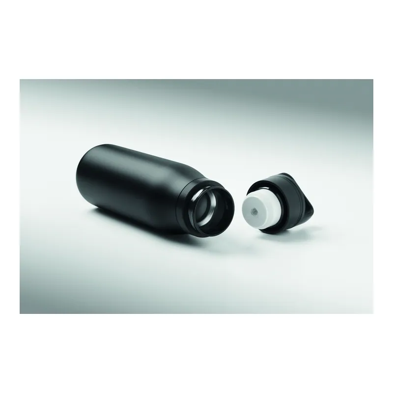 Tramonto – Borraccia termica in acciaio inox riciclato 500 ml, colore Nero, vista dall alto