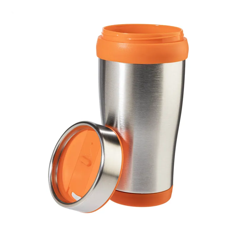 Melodia – Tumbler termico in acciaio inox 450 ml, colore Arancione / Argento