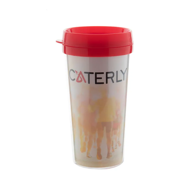 Porfido – Tumbler termico in plastica 450 ml, colore Rosso