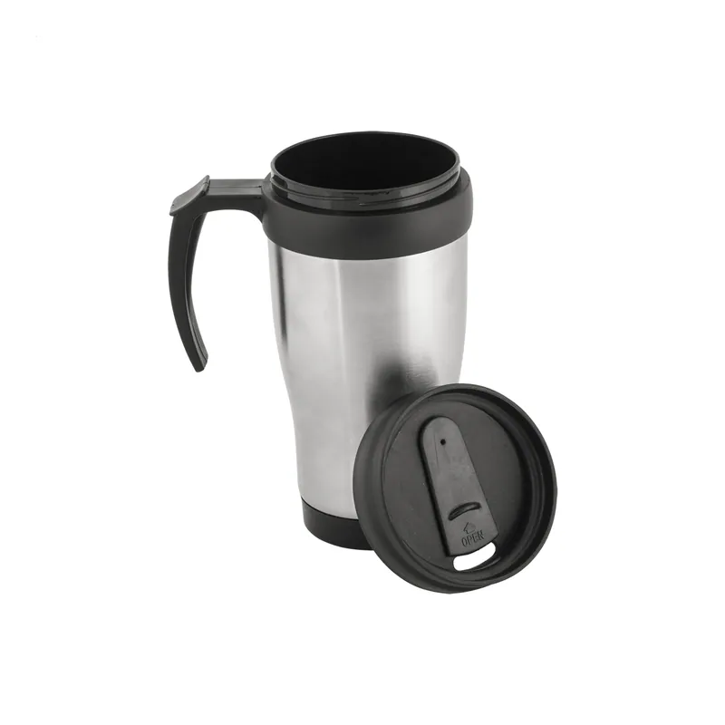 Sardina – Tumbler termico in metallo 450 ml, colore Argento / Nero