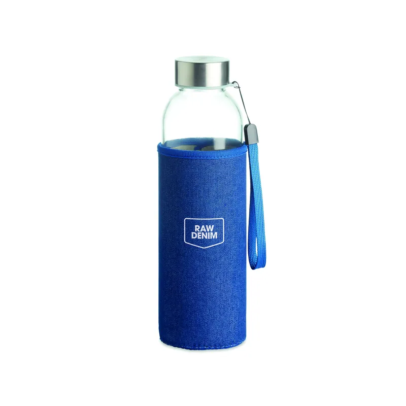 Polare – Borraccia in vetro 500 ml, colore Blu, esempio di stampa
