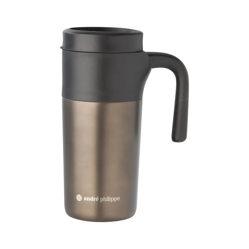 Poiana – Tumbler termico in acciaio inox 330 ml, colore Bronzo / Nero, vista fronte