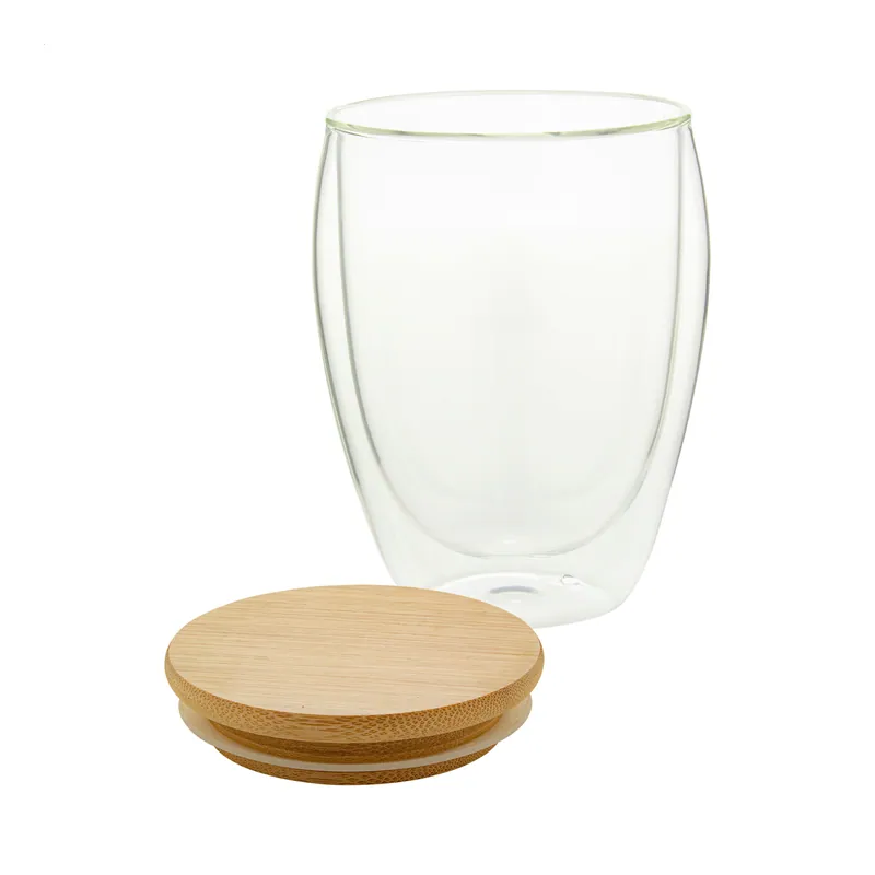 Pirite – Tumbler termico in vetro borosilicato 320 ml, colore Trasparente / Naturale