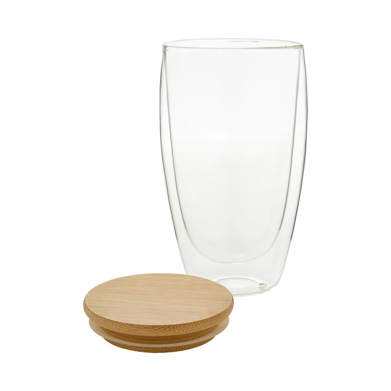 Zaffiro – Tumbler termico in vetro borosilicato 420 ml, colore Trasparente / Naturale