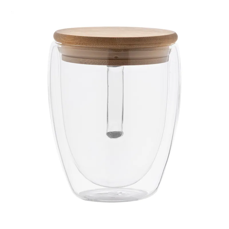Cannella – Tumbler termico in vetro borosilicato 350 ml, colore Trasparente / Naturale
